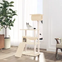 MAISON EXCLUSIVE - Arbre à chat avec griffoirs en sisal crème 131 cm