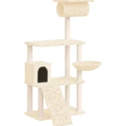 MAISON EXCLUSIVE - Arbre à chat avec griffoirs en sisal crème 131 cm