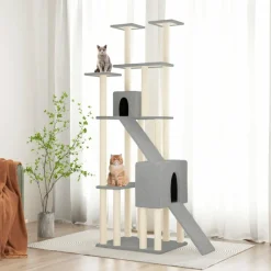 MAISON EXCLUSIVE - Arbre à chat avec griffoirs en sisal gris clair 190 cm