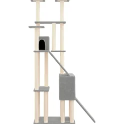 MAISON EXCLUSIVE - Arbre à chat avec griffoirs en sisal gris clair 190 cm