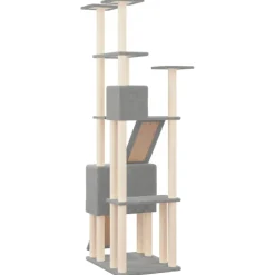 MAISON EXCLUSIVE - Arbre à chat avec griffoirs en sisal gris clair 190 cm