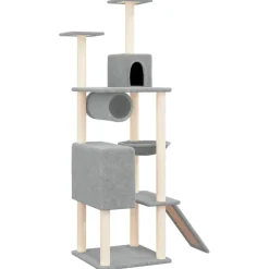 MAISON EXCLUSIVE - Arbre à chat avec griffoirs en sisal gris clair 168 cm