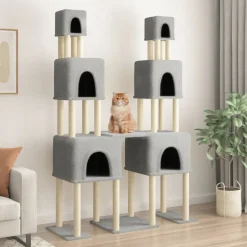 MAISON EXCLUSIVE - Arbre à chat avec griffoirs en sisal gris clair 199 cm