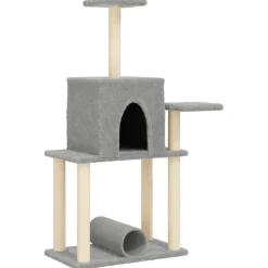 MAISON EXCLUSIVE - Arbre à chat avec griffoirs en sisal gris clair 122 cm