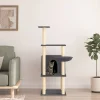 MAISON EXCLUSIVE - Arbre à chat avec griffoirs en sisal gris foncé 132 cm