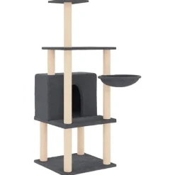 MAISON EXCLUSIVE - Arbre à chat avec griffoirs en sisal gris foncé 132 cm