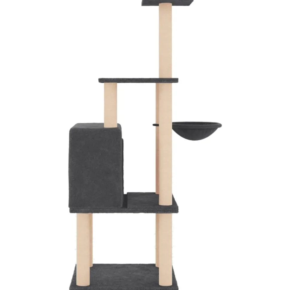 MAISON EXCLUSIVE - Arbre à chat avec griffoirs en sisal gris foncé 132 cm