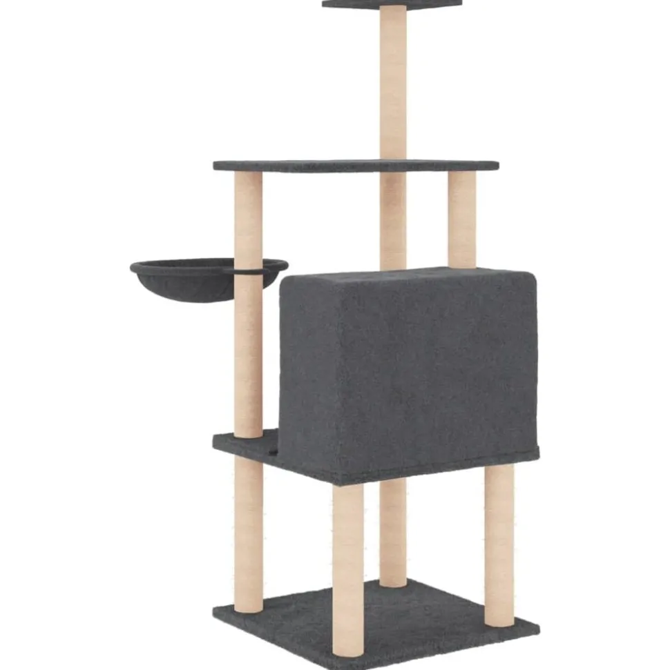 MAISON EXCLUSIVE - Arbre à chat avec griffoirs en sisal gris foncé 132 cm