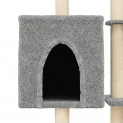 MAISON EXCLUSIVE - Arbre à chat avec griffoirs en sisal gris clair 145 cm