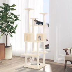 MAISON EXCLUSIVE - Arbre à chat avec griffoirs en sisal crème 167 cm