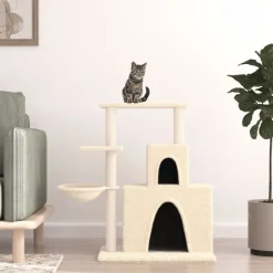 MAISON EXCLUSIVE - Arbre à chat avec griffoirs en sisal crème 83 cm