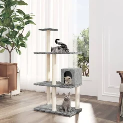 MAISON EXCLUSIVE - Arbre à chat avec griffoirs en sisal gris clair 119 cm