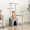MAISON EXCLUSIVE - Arbre à chat avec griffoirs en sisal gris clair 107,5 cm
