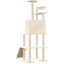 MAISON EXCLUSIVE - Arbre à chat avec griffoirs en sisal crème 166 cm