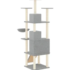 MAISON EXCLUSIVE - Arbre à chat avec griffoirs en sisal gris clair 175 cm