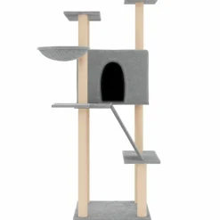 MAISON EXCLUSIVE - Arbre à chat avec griffoirs en sisal gris clair 143 cm