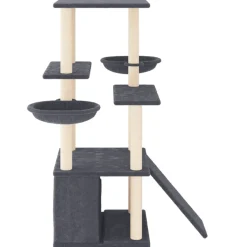 MAISON EXCLUSIVE - Arbre à chat avec griffoirs en sisal gris foncé 133 cm