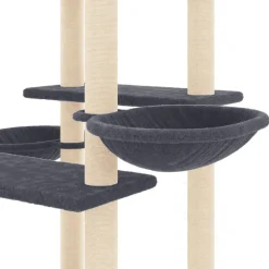 MAISON EXCLUSIVE - Arbre à chat avec griffoirs en sisal gris foncé 133 cm
