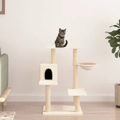 MAISON EXCLUSIVE - Arbre à chat avec griffoirs en sisal crème 82,5 cm