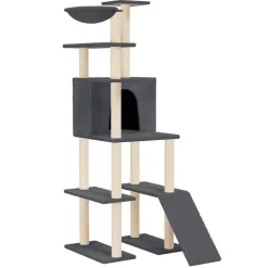 MAISON EXCLUSIVE - Arbre à chat avec griffoirs en sisal gris foncé 166 cm