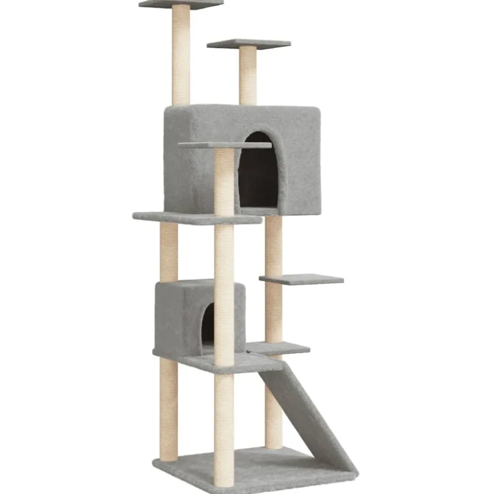 MAISON EXCLUSIVE - Arbre à chat avec griffoirs en sisal gris clair 153 cm