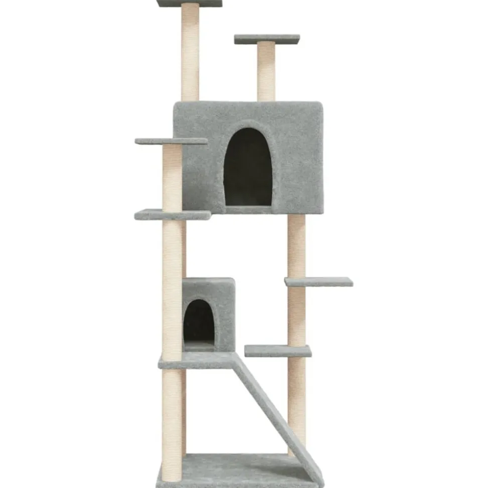 MAISON EXCLUSIVE - Arbre à chat avec griffoirs en sisal gris clair 153 cm
