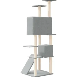 MAISON EXCLUSIVE - Arbre à chat avec griffoirs en sisal gris clair 153 cm