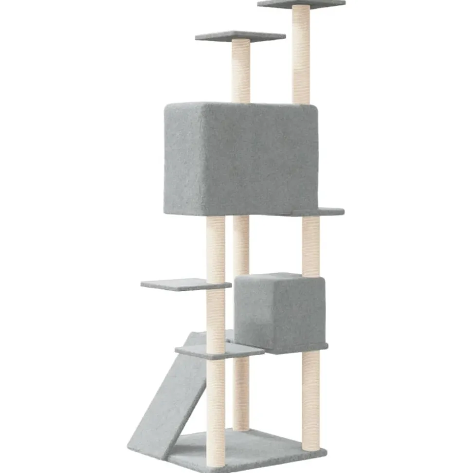 MAISON EXCLUSIVE - Arbre à chat avec griffoirs en sisal gris clair 153 cm