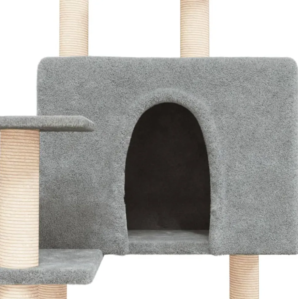 MAISON EXCLUSIVE - Arbre à chat avec griffoirs en sisal gris clair 153 cm