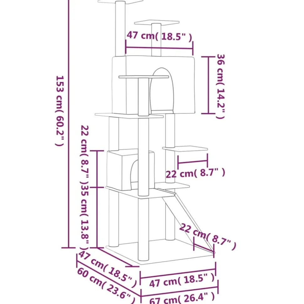 MAISON EXCLUSIVE - Arbre à chat avec griffoirs en sisal gris clair 153 cm