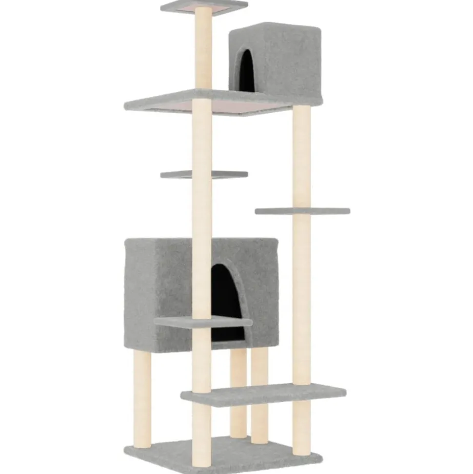 MAISON EXCLUSIVE - Arbre à chat avec griffoirs en sisal gris clair 154 cm