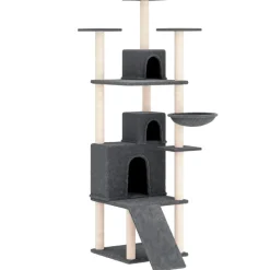 MAISON EXCLUSIVE - Arbre à chat avec griffoirs en sisal gris foncé 175 cm