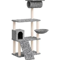MAISON EXCLUSIVE - Arbre à chat avec griffoirs en sisal gris clair 131 cm