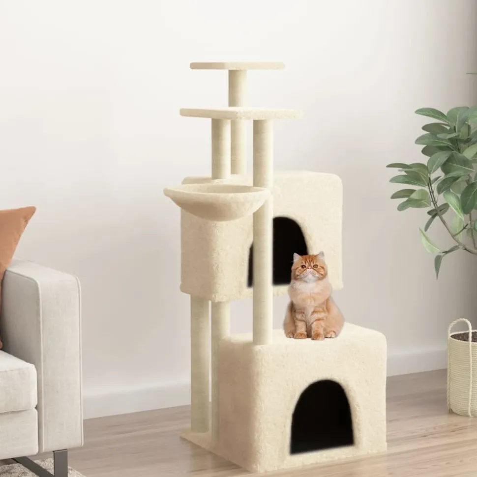 MAISON EXCLUSIVE - Arbre à chat avec griffoirs en sisal crème 122 cm