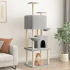 MAISON EXCLUSIVE - Arbre à chat avec griffoirs en sisal gris clair 180 cm