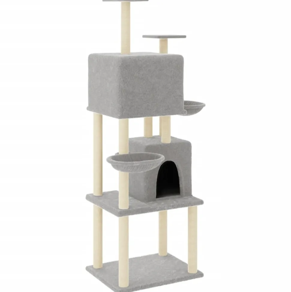MAISON EXCLUSIVE - Arbre à chat avec griffoirs en sisal gris clair 180 cm