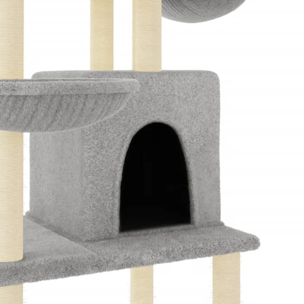 MAISON EXCLUSIVE - Arbre à chat avec griffoirs en sisal gris clair 180 cm