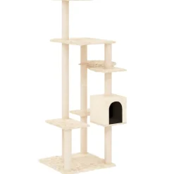MAISON EXCLUSIVE - Arbre à chat avec griffoirs en sisal crème 142 cm