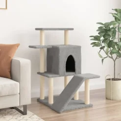 MAISON EXCLUSIVE - Arbre à chat avec griffoirs en sisal gris clair 97 cm