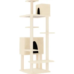 MAISON EXCLUSIVE - Arbre à chat avec griffoirs en sisal crème 154 cm