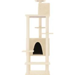 MAISON EXCLUSIVE - Arbre à chat avec griffoirs en sisal crème 154 cm