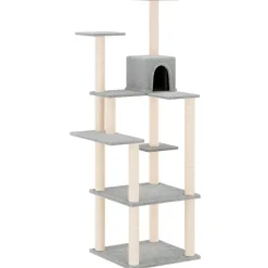 MAISON EXCLUSIVE - Arbre à chat avec griffoirs en sisal gris clair 153 cm