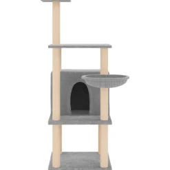 MAISON EXCLUSIVE - Arbre à chat avec griffoirs en sisal gris clair 132 cm
