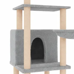 MAISON EXCLUSIVE - Arbre à chat avec griffoirs en sisal gris clair 132 cm