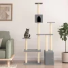 MAISON EXCLUSIVE - Arbre à chat avec griffoirs en sisal gris clair 180 cm