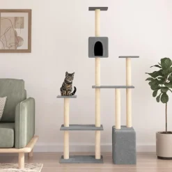 MAISON EXCLUSIVE - Arbre à chat avec griffoirs en sisal gris clair 180 cm
