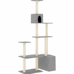 MAISON EXCLUSIVE - Arbre à chat avec griffoirs en sisal gris clair 180 cm