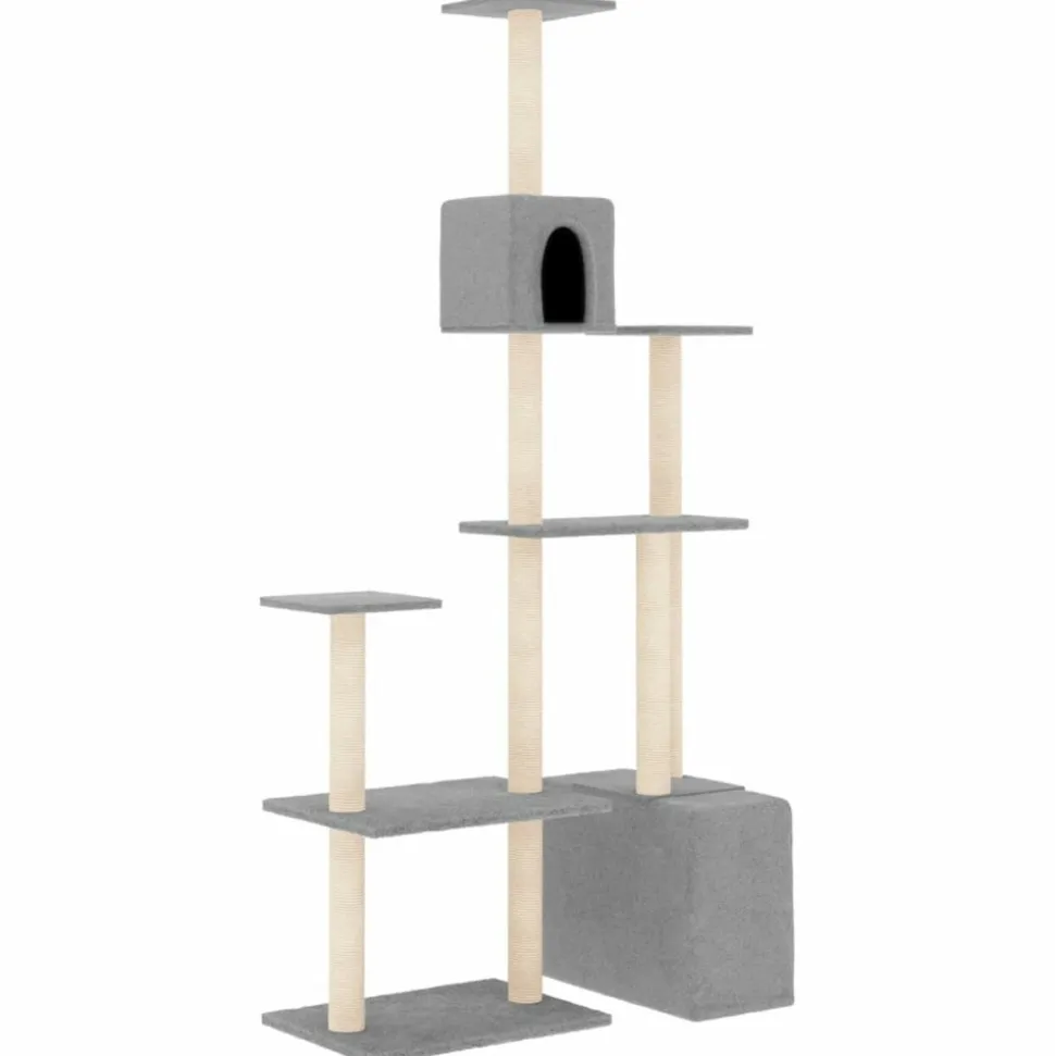 MAISON EXCLUSIVE - Arbre à chat avec griffoirs en sisal gris clair 180 cm