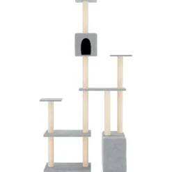 MAISON EXCLUSIVE - Arbre à chat avec griffoirs en sisal gris clair 180 cm