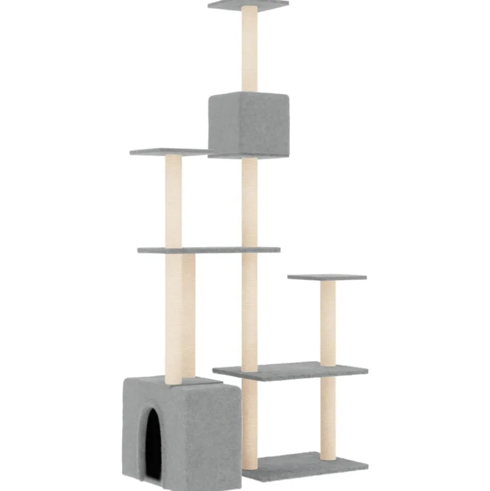 MAISON EXCLUSIVE - Arbre à chat avec griffoirs en sisal gris clair 180 cm